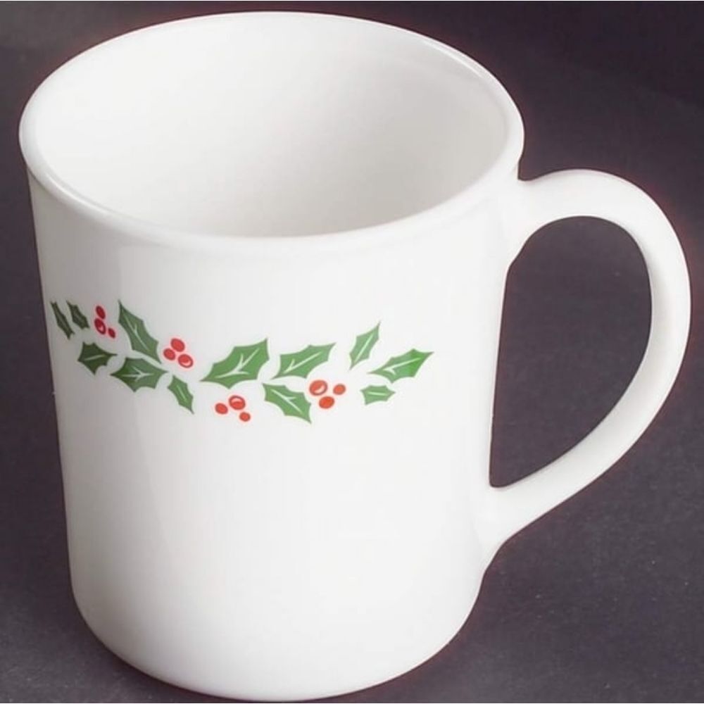 Corelle Winter Holly Mugs by Corning Vintage Set Of 2